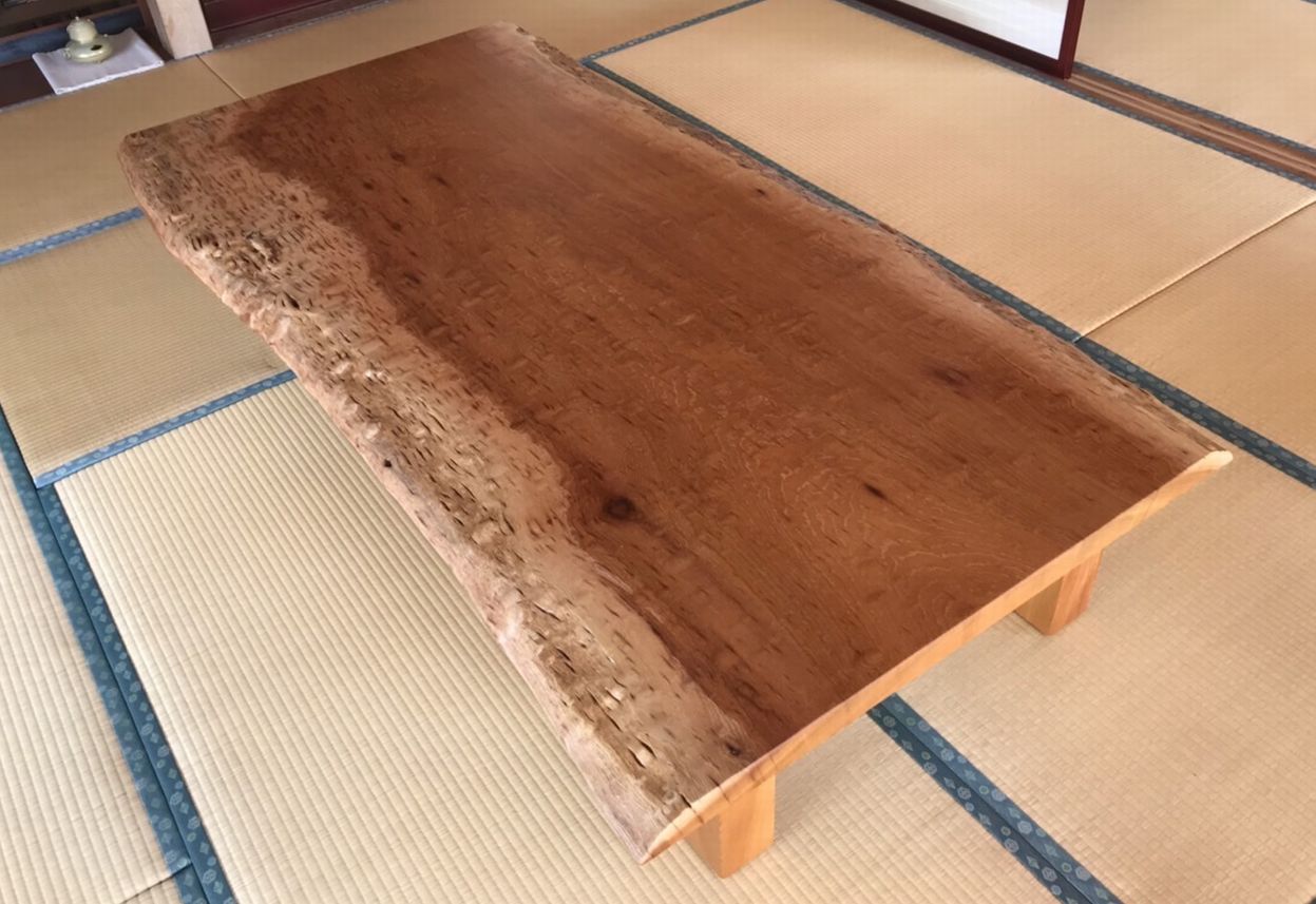 欅玉杢一枚板の座卓 | 無垢一枚板「栃」テーブル【上杉木材店】岐阜で 